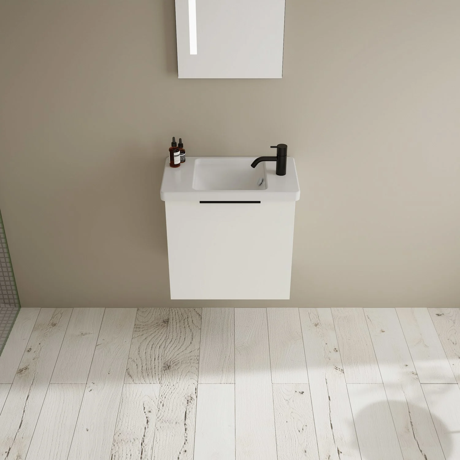burgbad Eqio Waschtischkombination mit Keramik-Waschtisch, 53 cm, mit Griff G0200 Bild 7