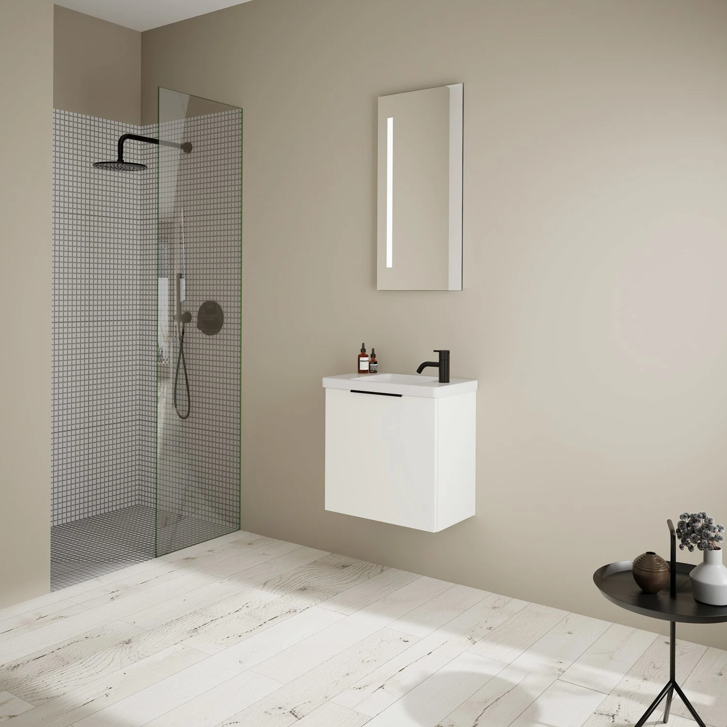 burgbad Eqio Waschtischkombination mit Keramik-Waschtisch, 53 cm, mit Griff G0200 Bild 8