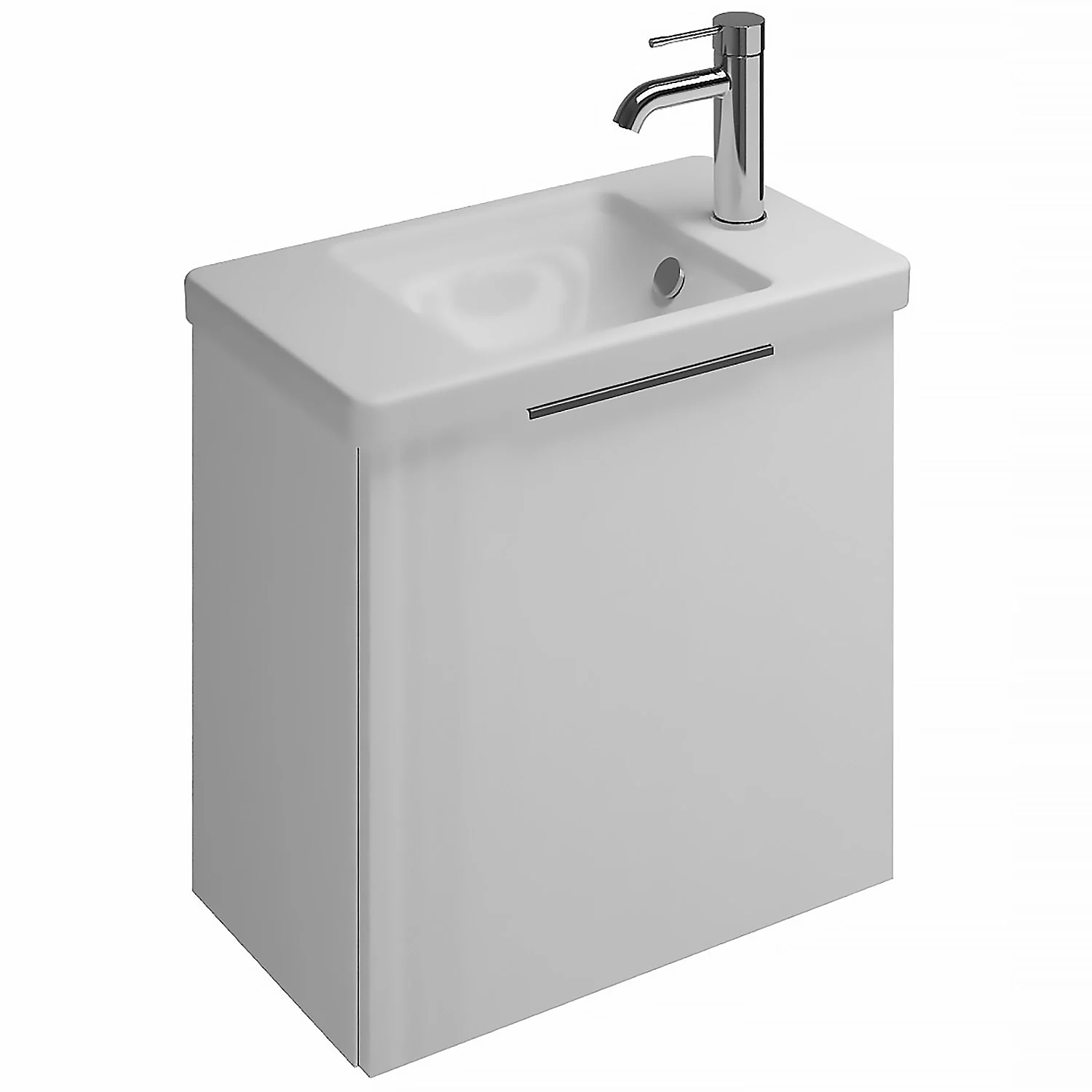 burgbad Eqio Waschtischkombination mit Keramik-Waschtisch, 53 cm, mit Griff G0200