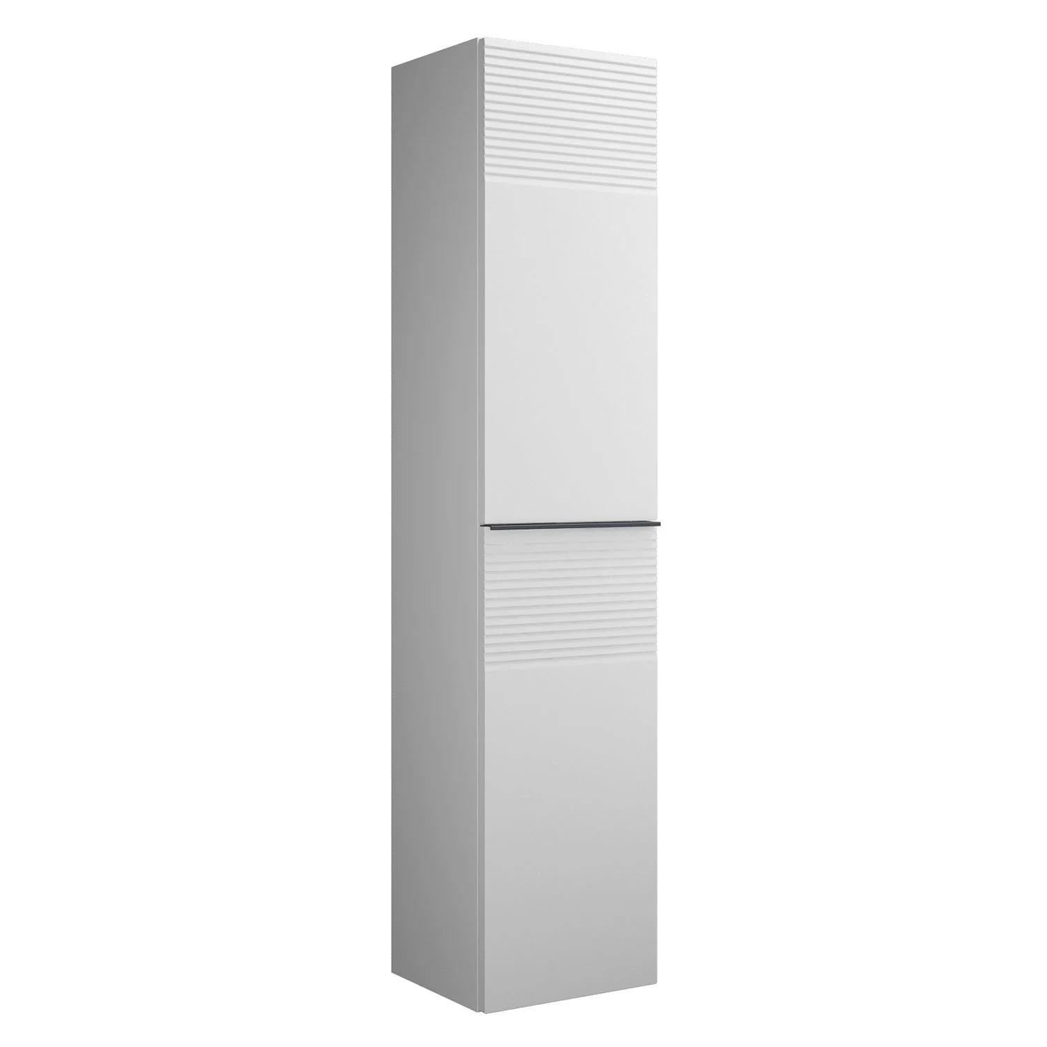 burgbad Fiumo Hochschrank 35 x 32 x 160 cm, 2 Türen, Anschlag rechts, mit Griff G0200, mit Plissée-Struktur oben und unten