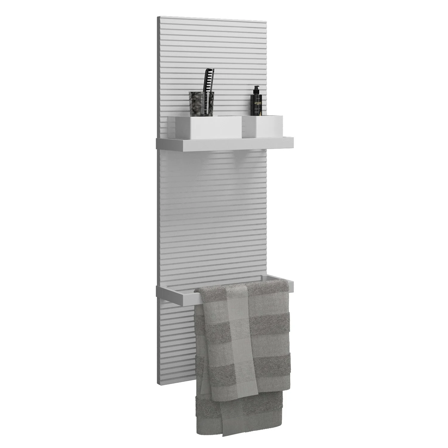 burgbad Fiumo Wandpaneel 35 x 100 cm mit Zubehör in weiß