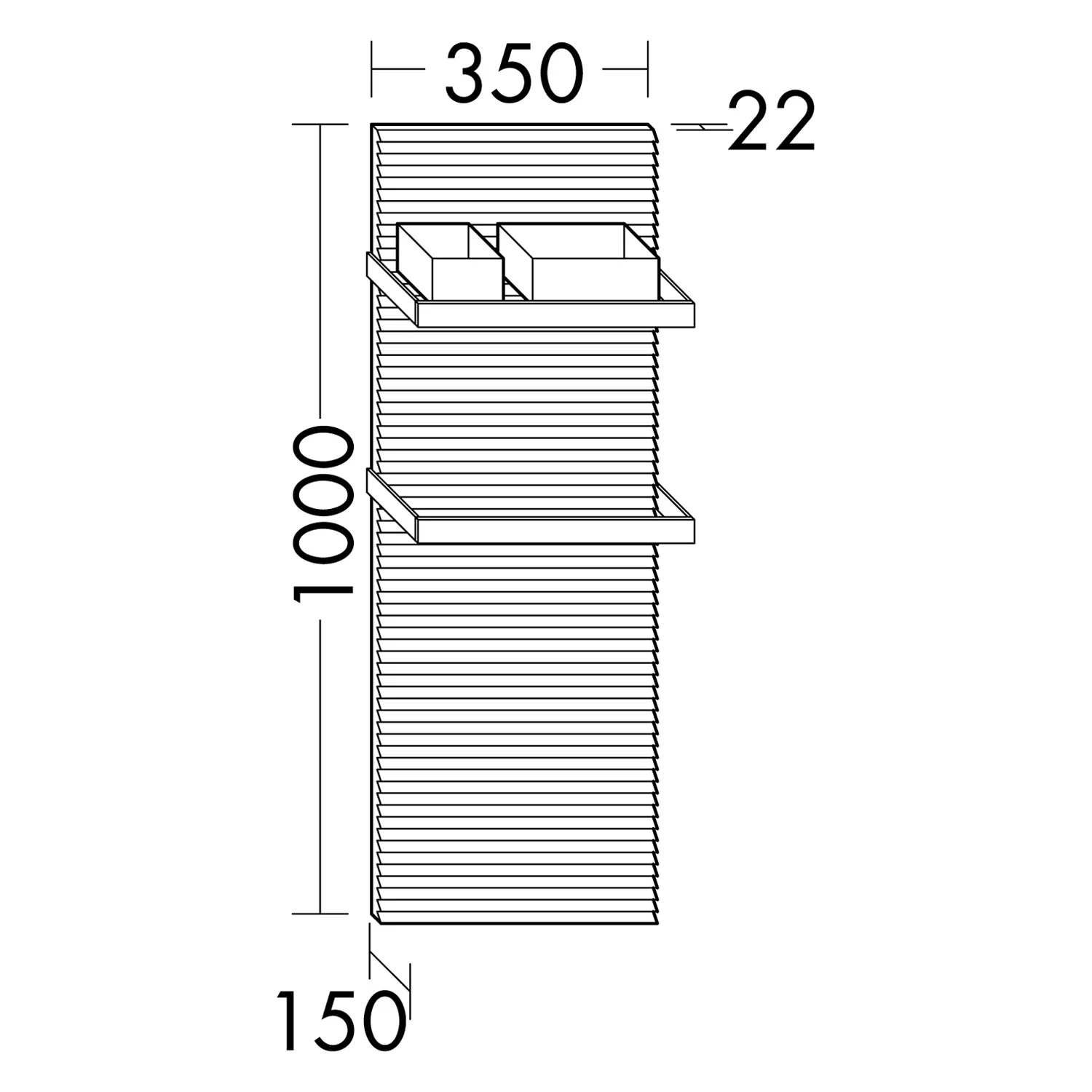 burgbad Fiumo Wandpaneel 35 x 100 cm mit Zubehör in weiß Bild 4