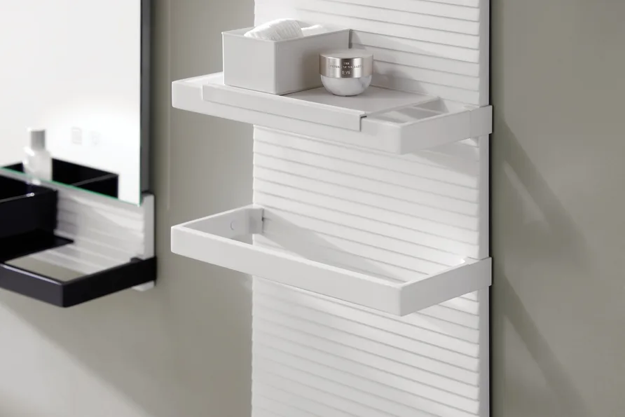 burgbad Fiumo Wandpaneel 35 x 100 cm mit Zubehör in weiß Bild 2