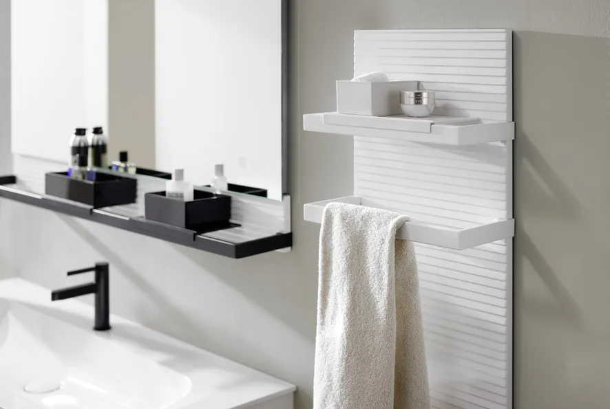 burgbad Fiumo Wandpaneel 35 x 100 cm mit Zubehör in weiß Bild 5