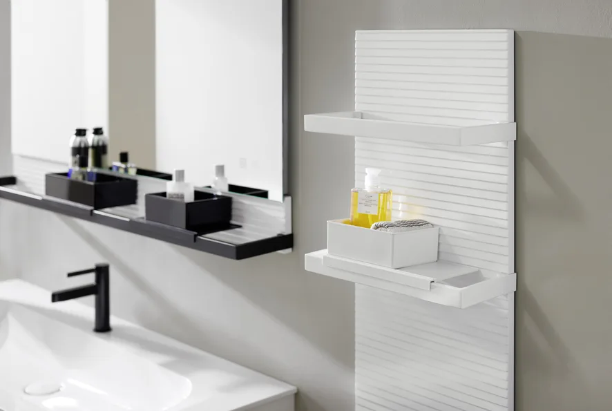 burgbad Fiumo Wandpaneel 35 x 100 cm mit Zubehör in weiß Bild 6