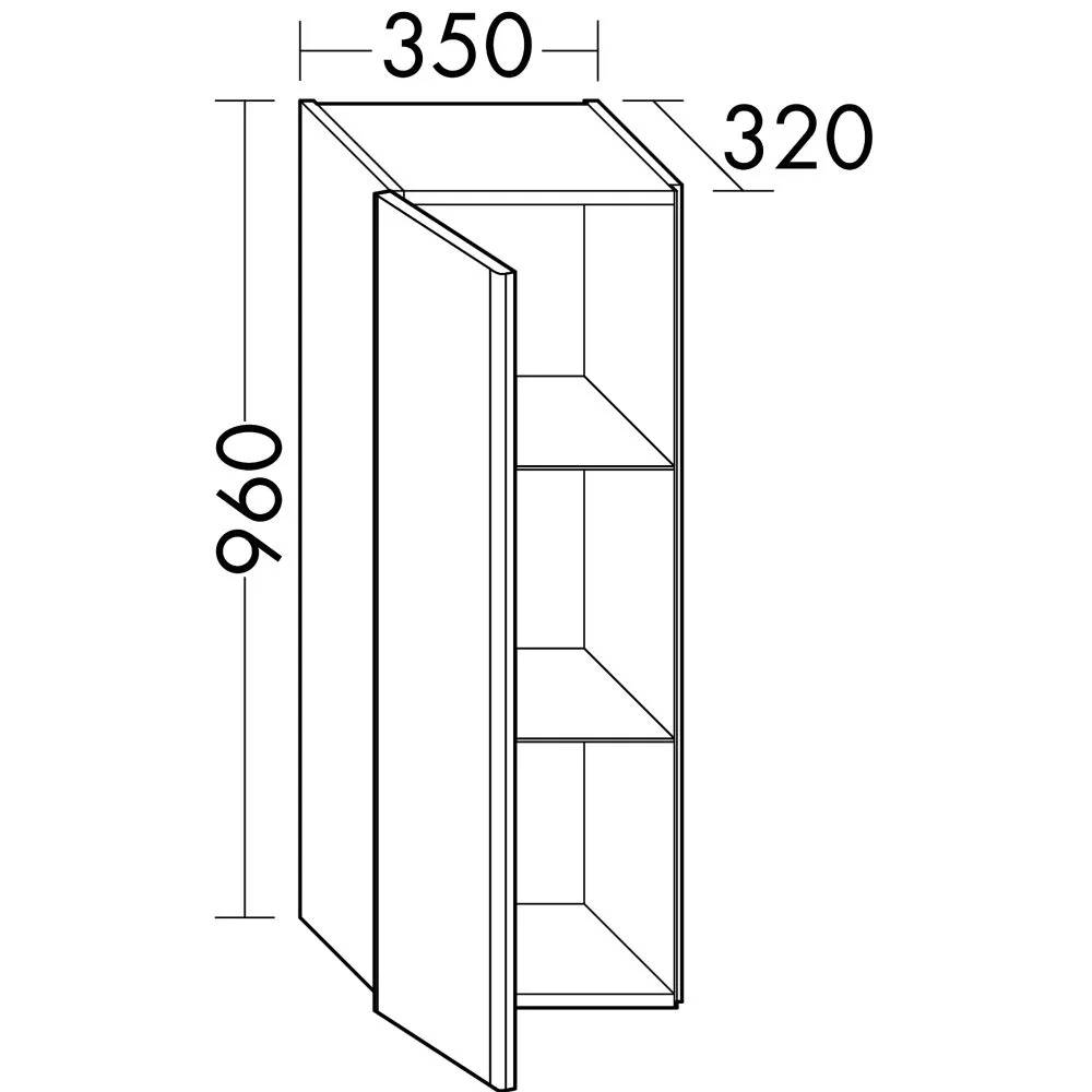 burgbad Iveo Halbhoher Schrank 35 x 32 x 96 cm Links Bild 2
