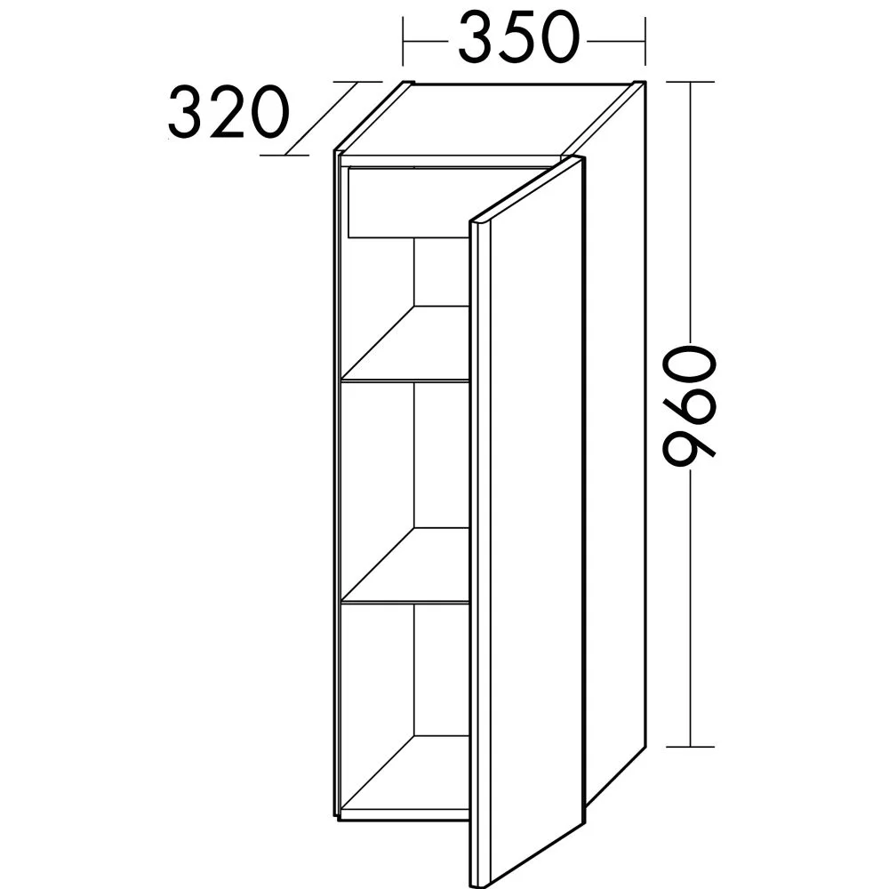 burgbad Iveo Halbhoher Schrank 35 x 32 x 96 cm Rechts Bild 3