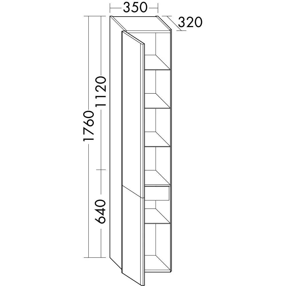 burgbad Iveo Hochschrank 35 x 32 x 176 cm Links Bild 3