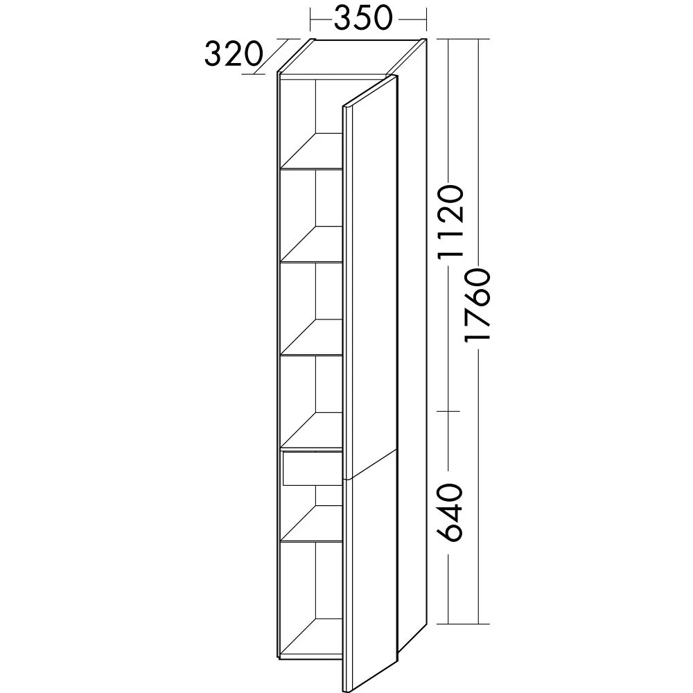 burgbad Iveo Hochschrank 35 x 32 x 176 cm Rechts Bild 3