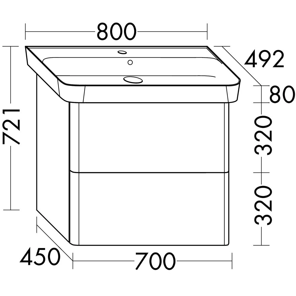 burgbad Iveo Waschtischkombination mit Keramik-Waschtisch 80 cm Bild 2