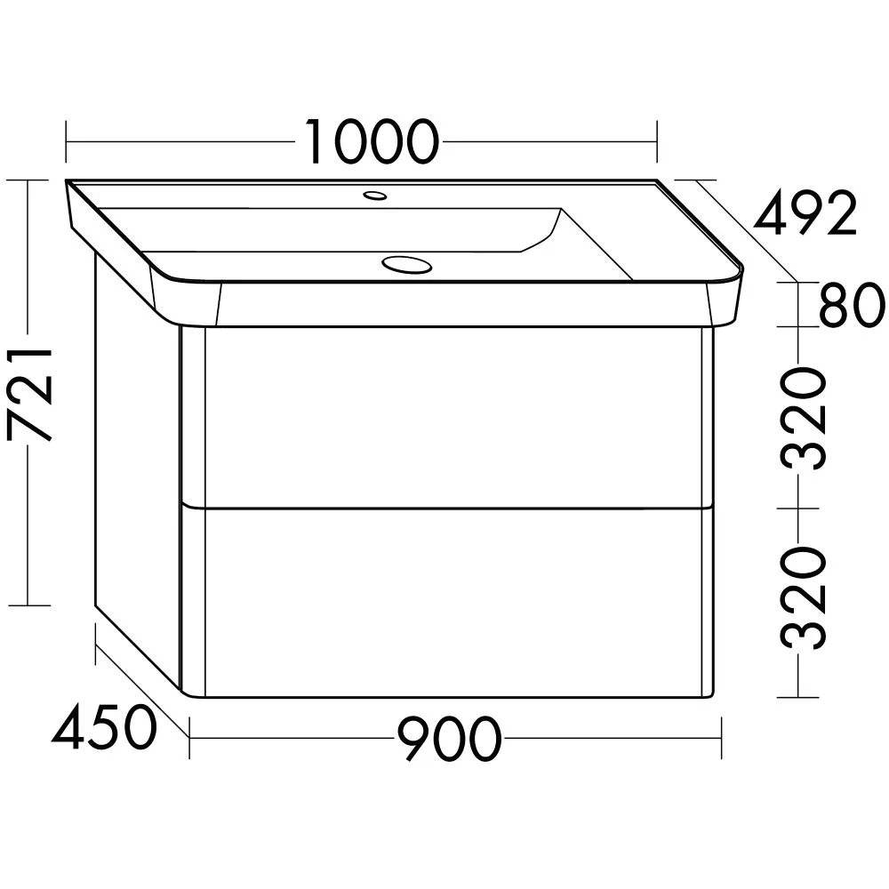 burgbad Iveo Waschtischkombination mit Mineralguss-Waschtisch 100 cm Links Bild 2