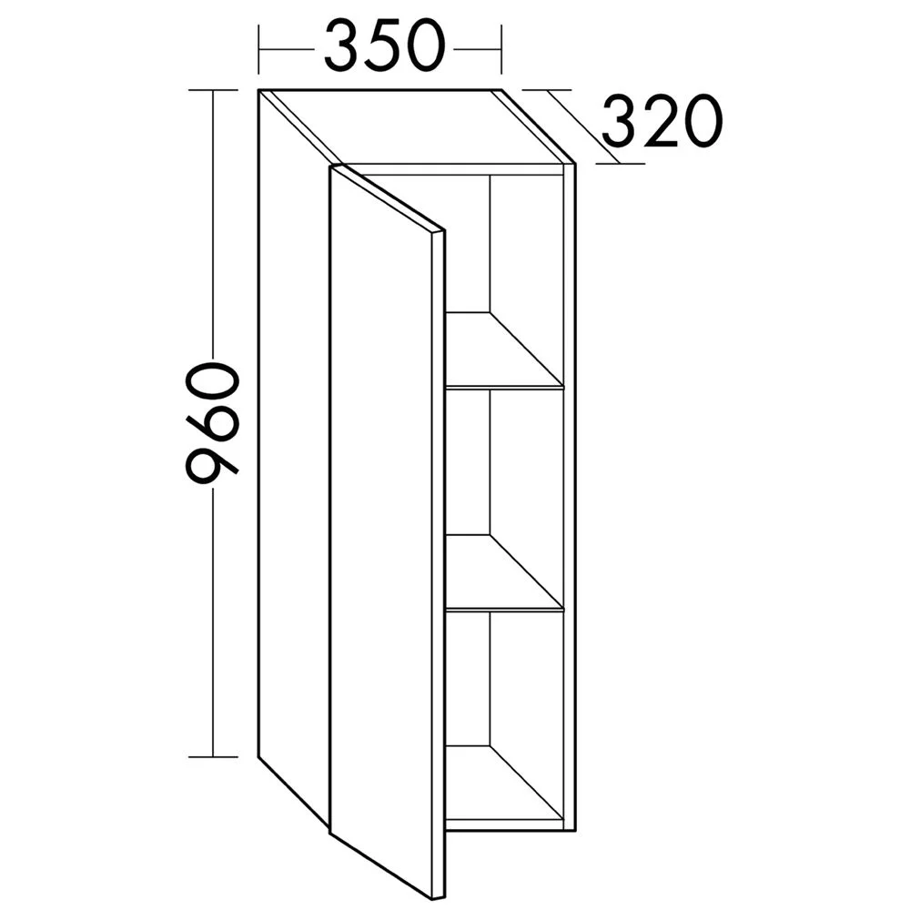 burgbad Junit Halbhoher Schrank 35 x 32 x 96 cm Links Bild 2