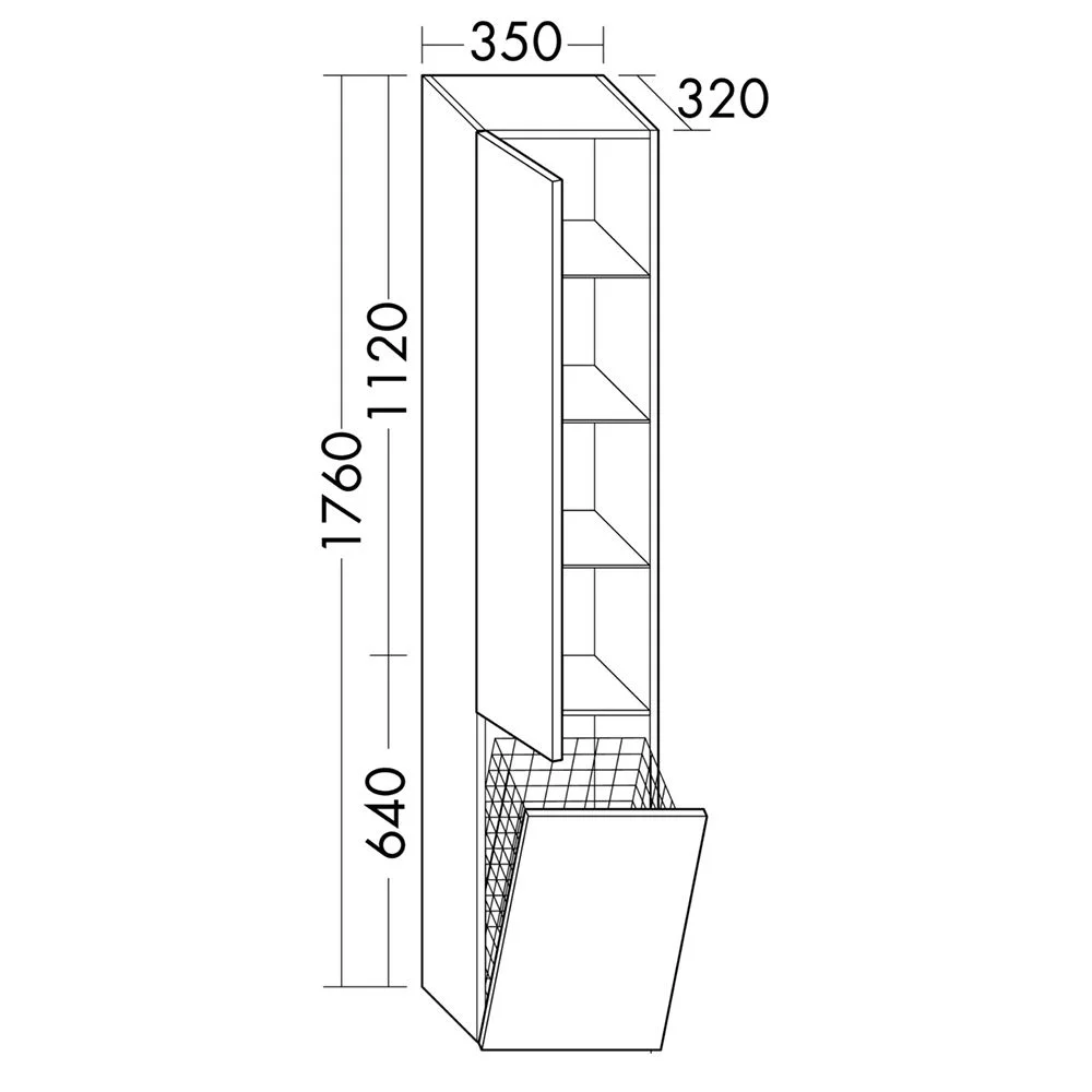 burgbad Junit Hochschrank 35 x 32 x 176 cm Links Bild 4