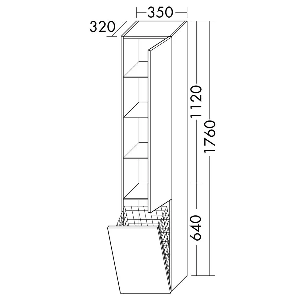 burgbad Junit Hochschrank 35 x 32 x 176 cm Rechts Bild 4
