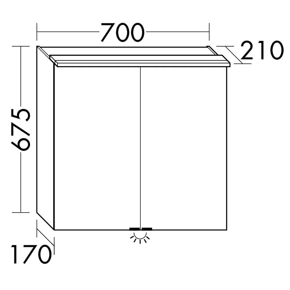 burgbad Junit Spiegelschrank mit LED-Aufsatzleuchte und LED-Waschtischbeleuchtung 70 cm Bild 2