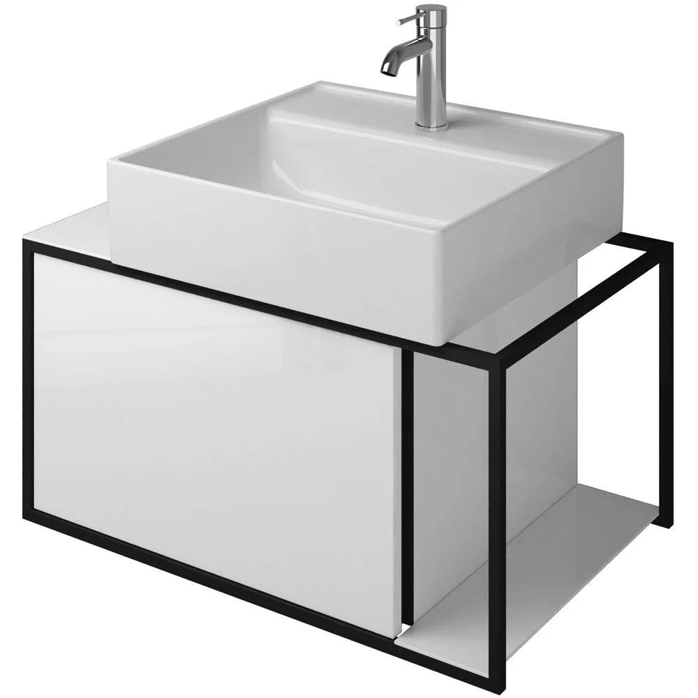 burgbad Junit Waschtischkombination mit Keramik-Waschtisch Rechts 76,5 cm