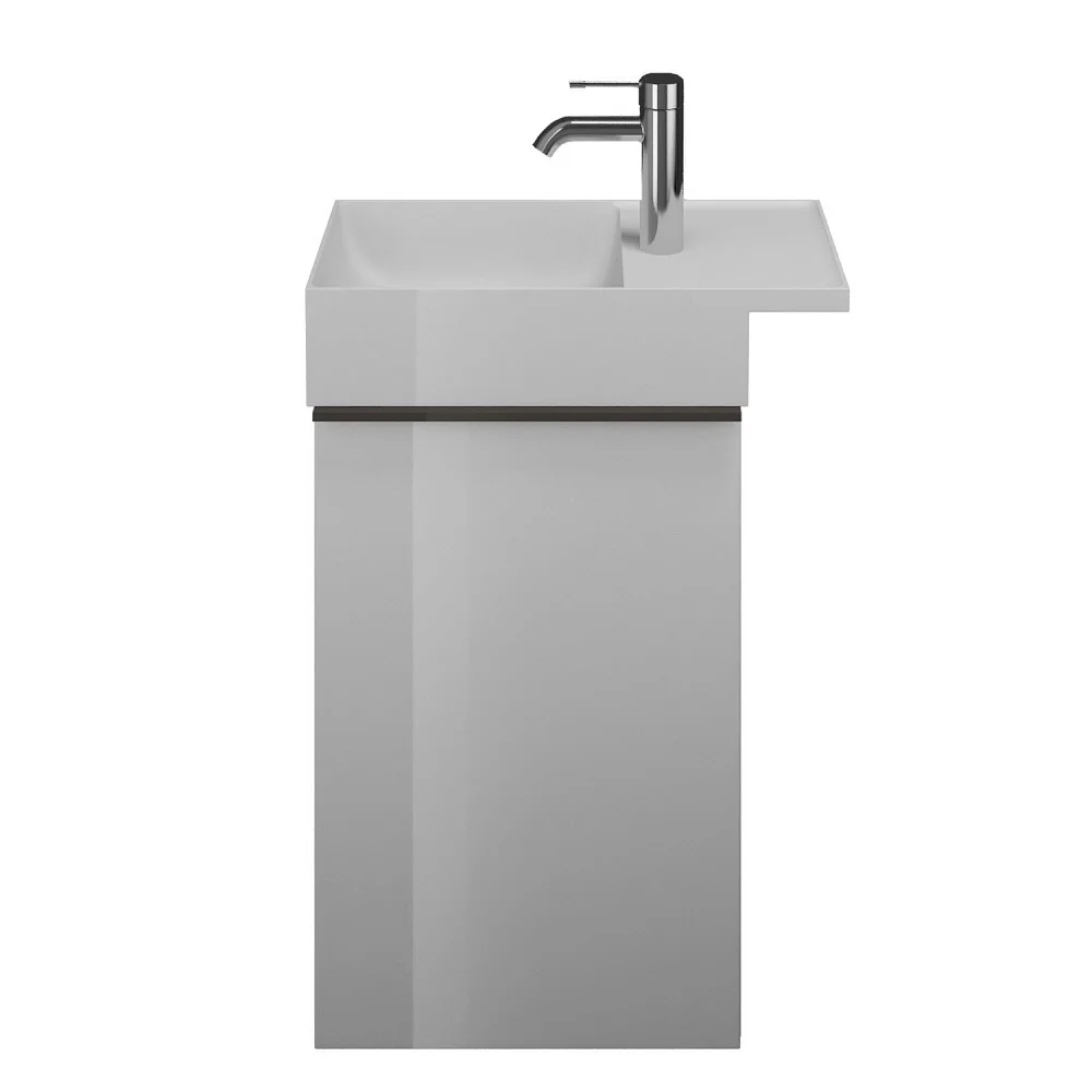 burgbad Yumo Mineralguss-Waschtisch inkl. Waschtischunterschrank 50,5 cm, Version Links Bild 2