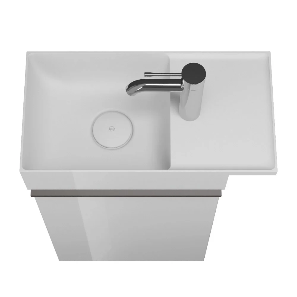 burgbad Yumo Mineralguss-Waschtisch inkl. Waschtischunterschrank 50,5 cm, Version Links Bild 3