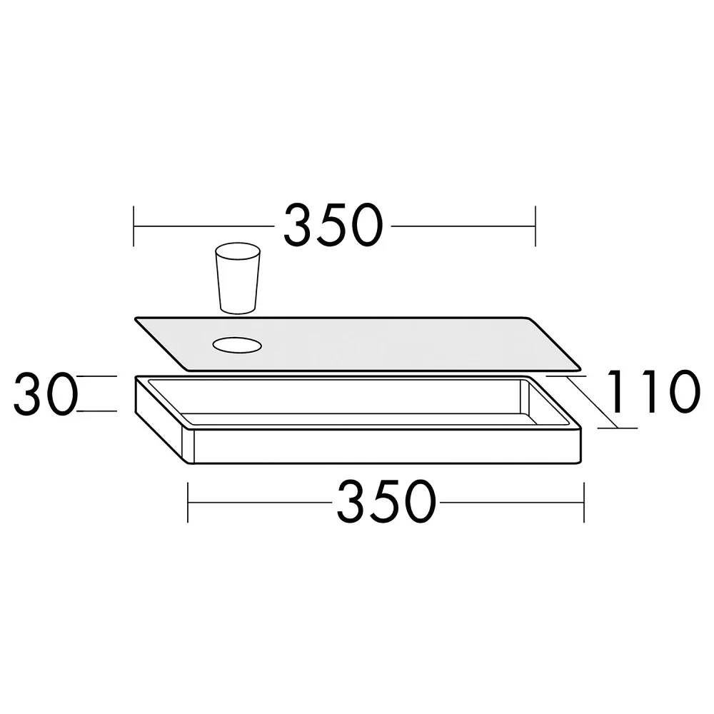 burgbad Wandablage inkl. Halterung und Becherhalter 35 cm Bild 2