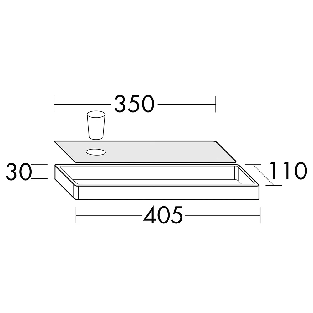 burgbad Wandablage inkl. Halterung und Becherhalter 40,5 cm Bild 2