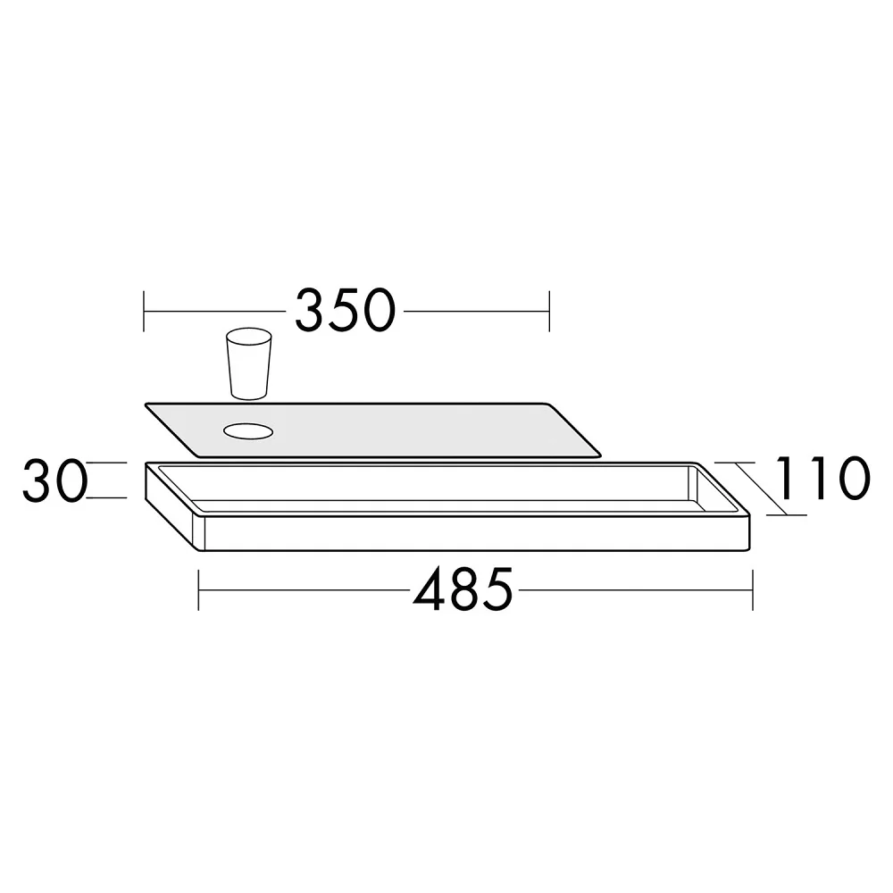 burgbad Wandablage inkl. Halterung und Becherhalter 48,5 cm Bild 2