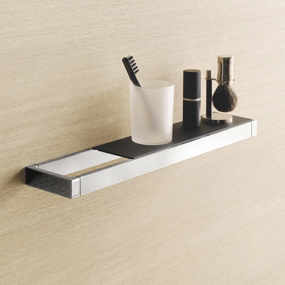 burgbad Wandablage inkl. Halterung und Becherhalter 48,5 cm