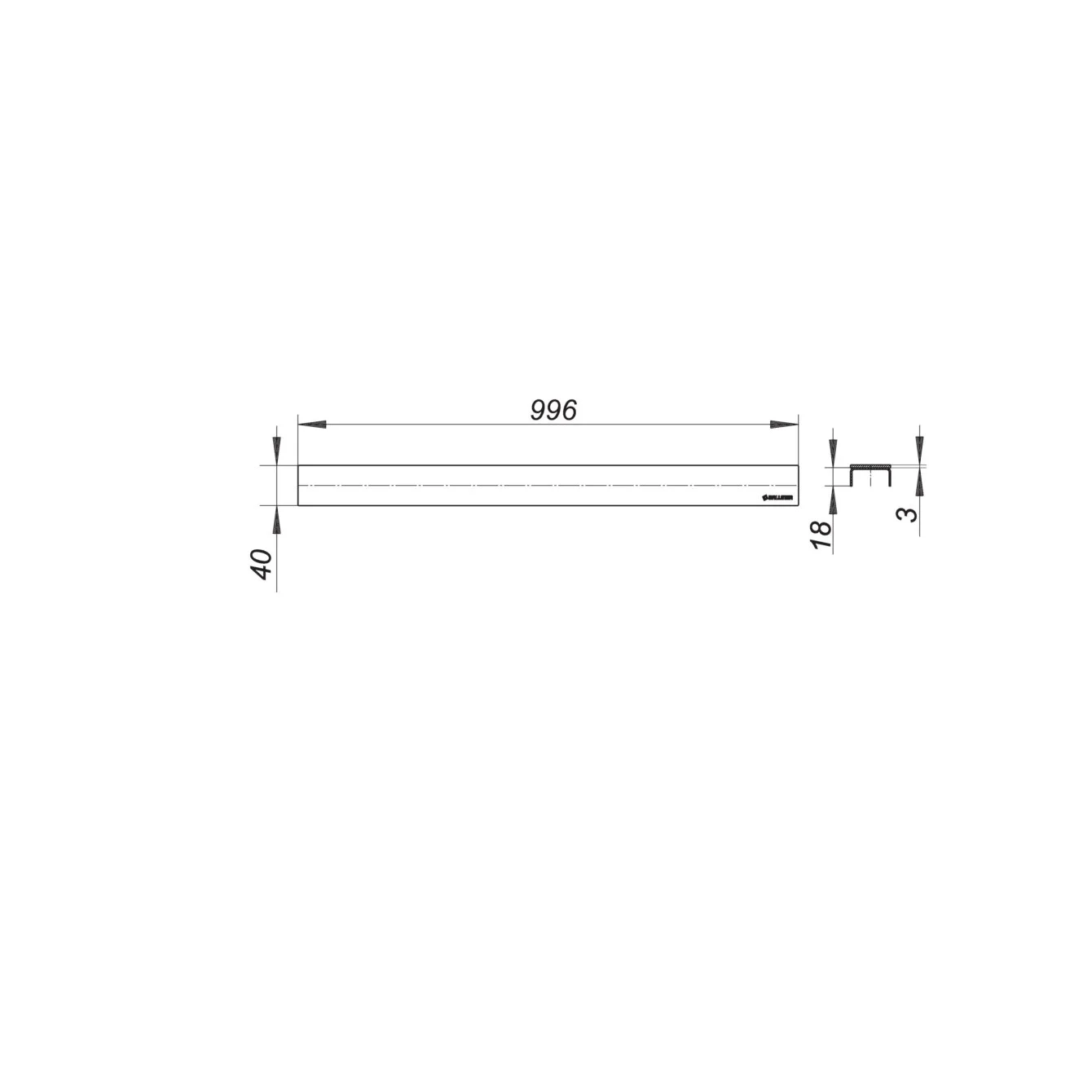 Dallmer CeraLine Abdeckung Design matt, 100 cm Bild 2
