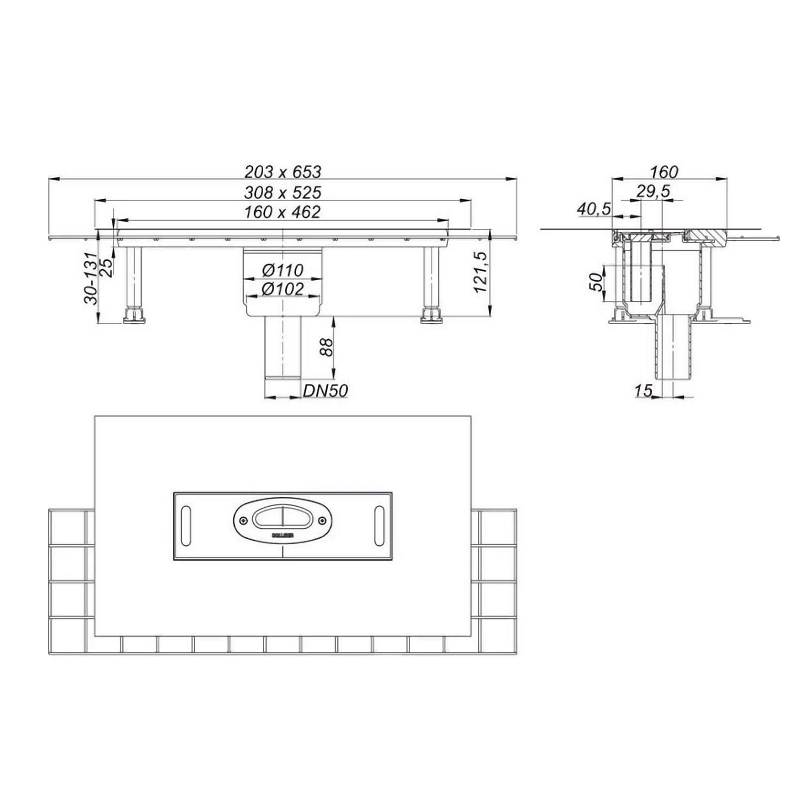 Dallmer DallFlex Ablaufgehäuse senkrecht, DN 50 Bild 2