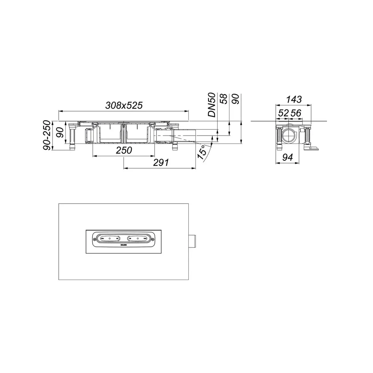 Dallmer DallFlex Ablaufgehäuse DN 50 Bild 2