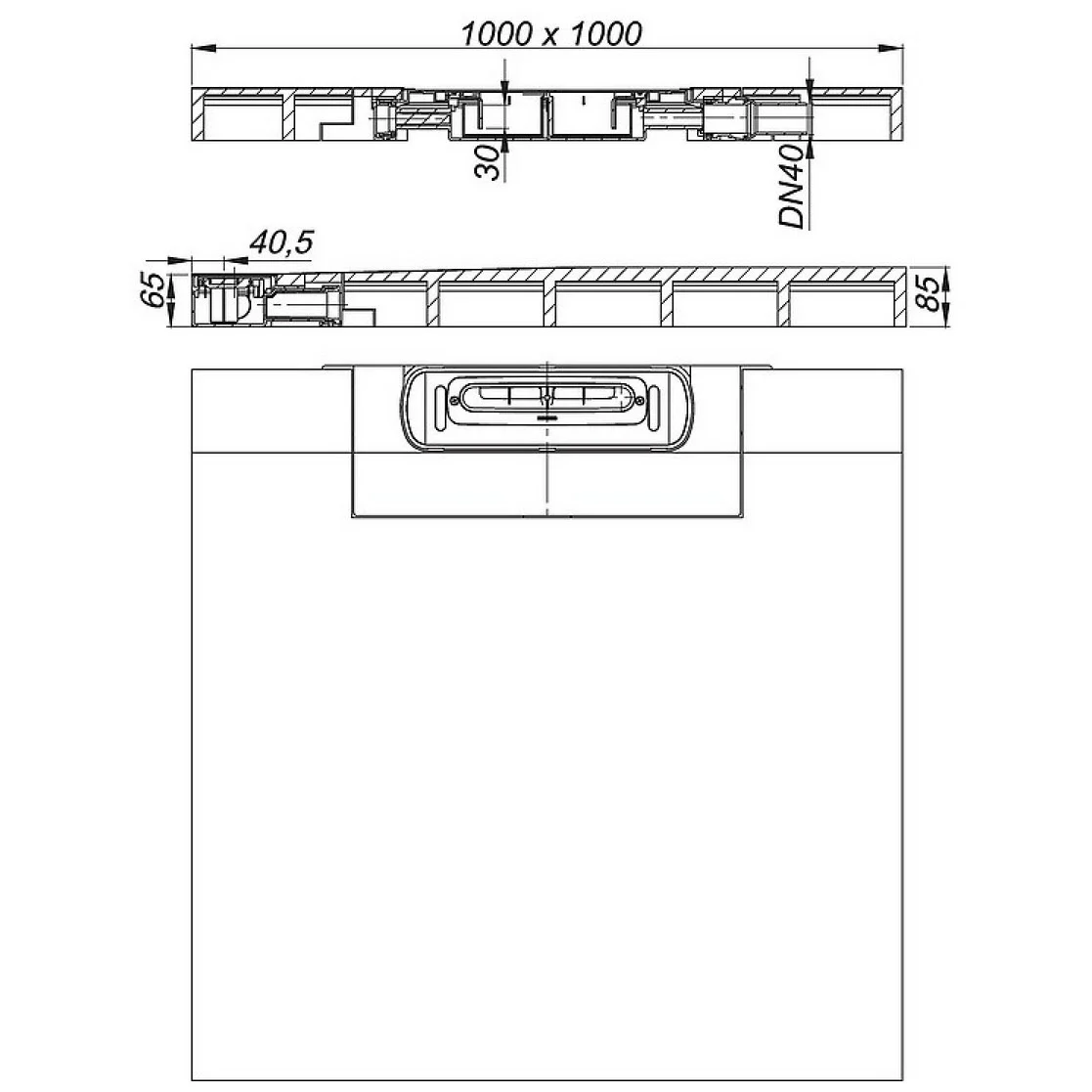 Dallmer DallFlex Wall Plan Duschelement 100 x 100 cm DN 40 Bild 2