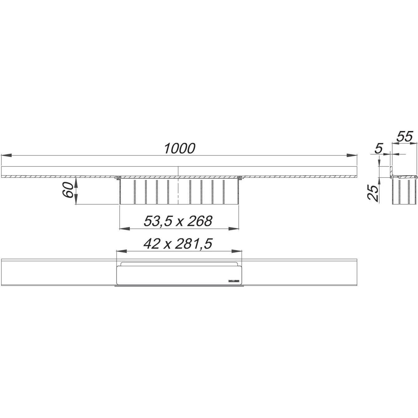 Dallmer CeraWall Select Duschrinne 100 cm Bild 5