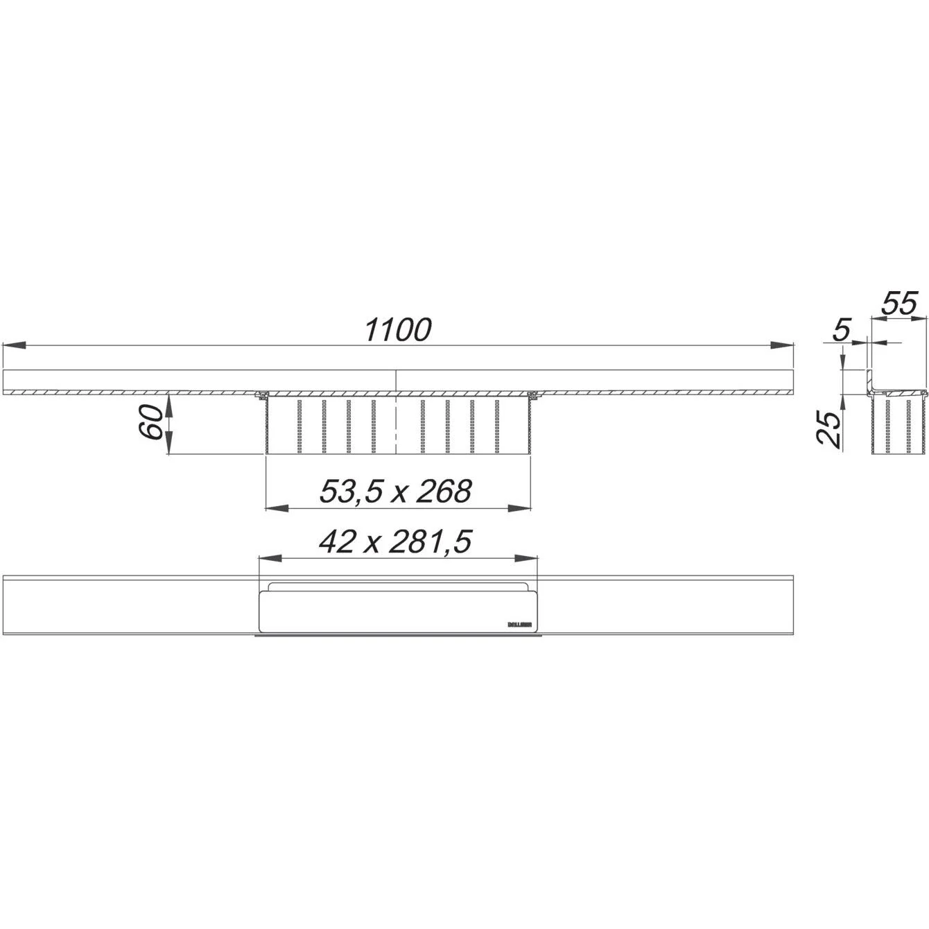 Dallmer CeraWall Select Duschrinne 110 cm Bild 5