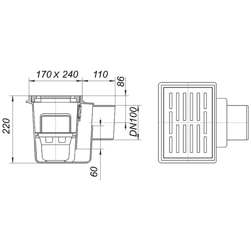 Dallmer Kellerablauf 71, DN 100 Bild 2