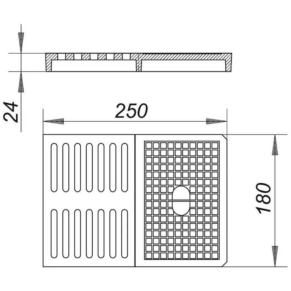 Dallmer Rost zu Ballstau 110, ABS, 25 x 18 cm Bild 2