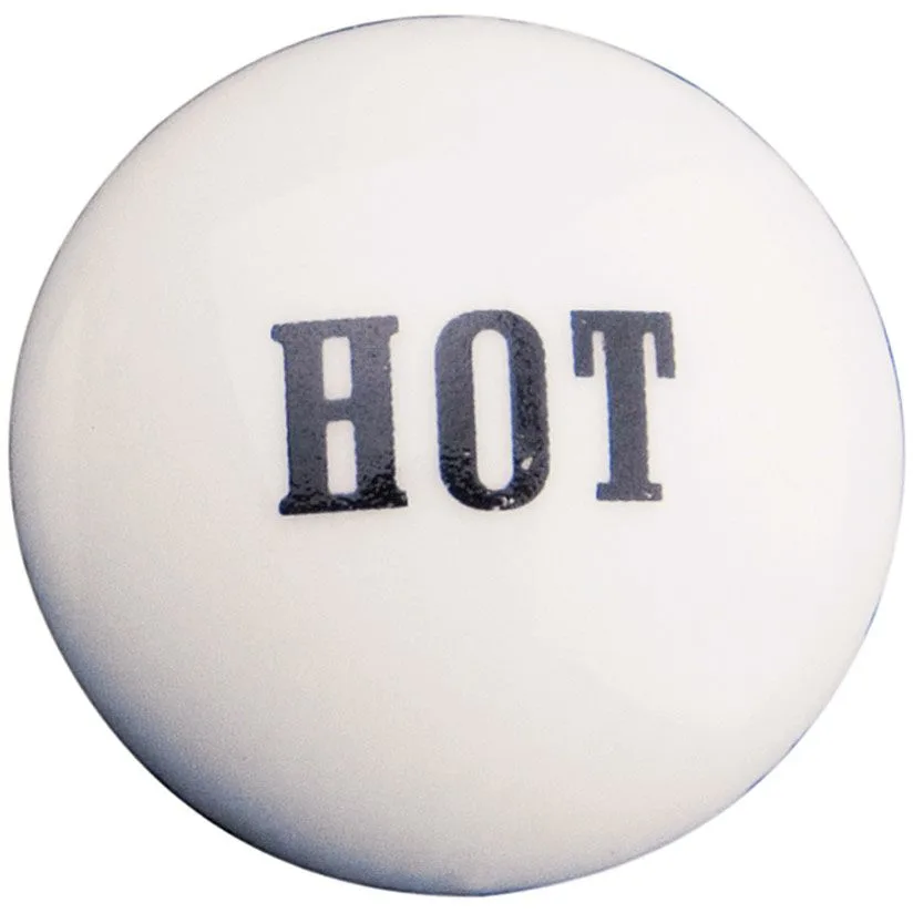 Dysk ceramiczny z napisem HOT, widok z przodu, Dornbracht