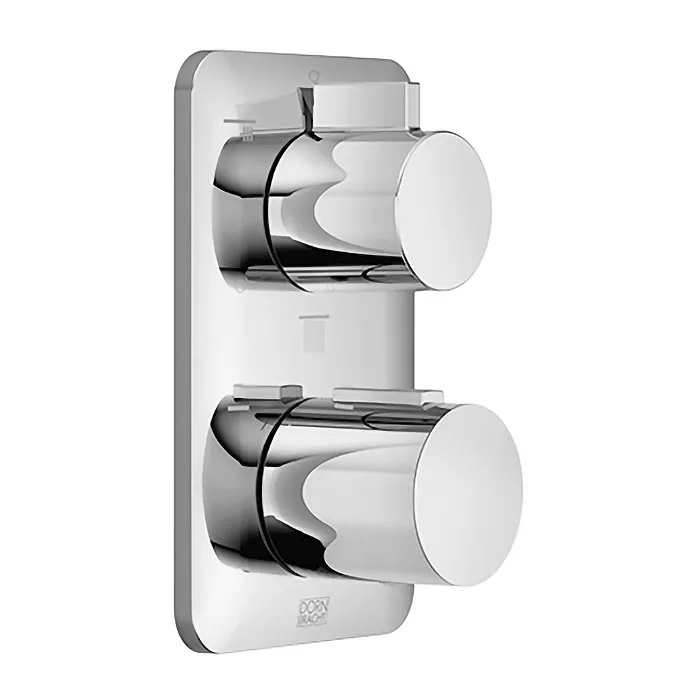 Termostat prysznicowy chromowany, widok z przodu, Dornbracht