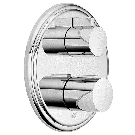 Okrągły termostat chromowany widok z przodu, Dornbracht
