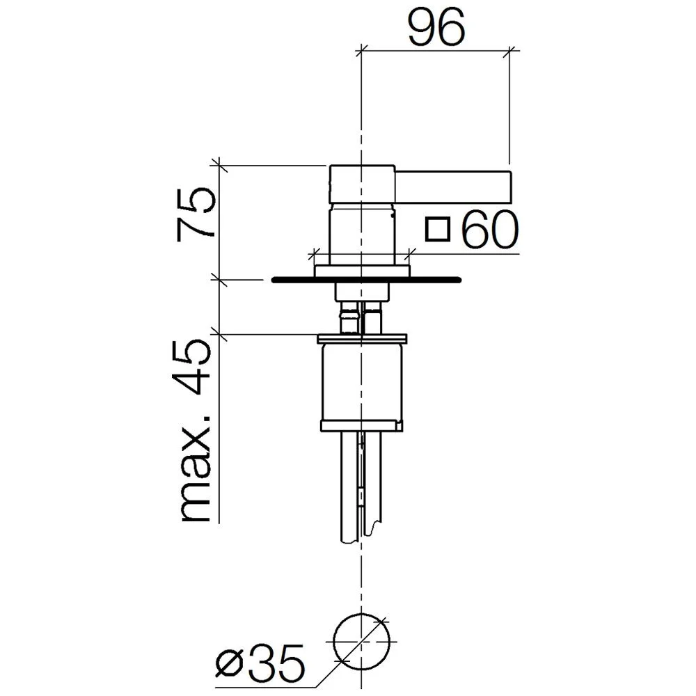 Dornbracht MEM Waschtisch-Einhandbatterie mit eckiger Rosette Bild 2