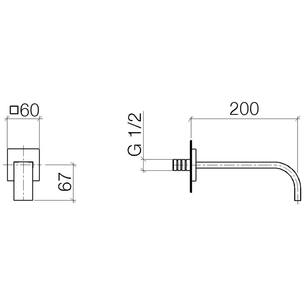 Dornbracht MEM Waschtisch-Wand-Auslauf Ausladung 20 cm Bild 2