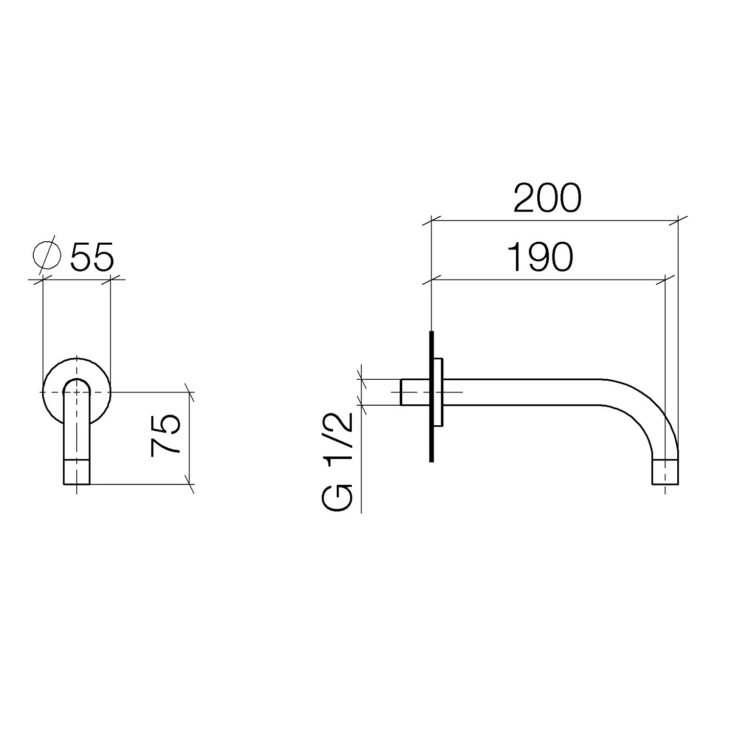 Dornbracht Meta Waschtisch-Wand-Auslauf ohne Ablaufgarnitur Bild 2