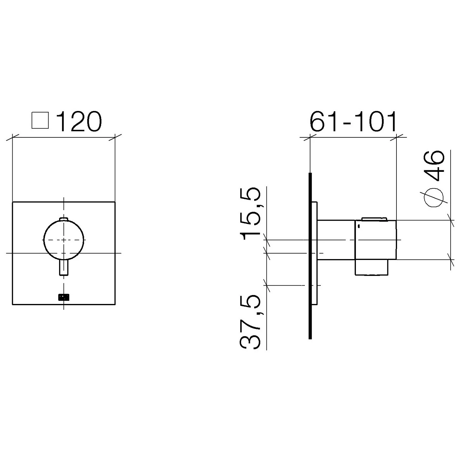 Dornbracht Symetrics UP-Thermostat ohne Mengenregulierung 1/2" Bild 2