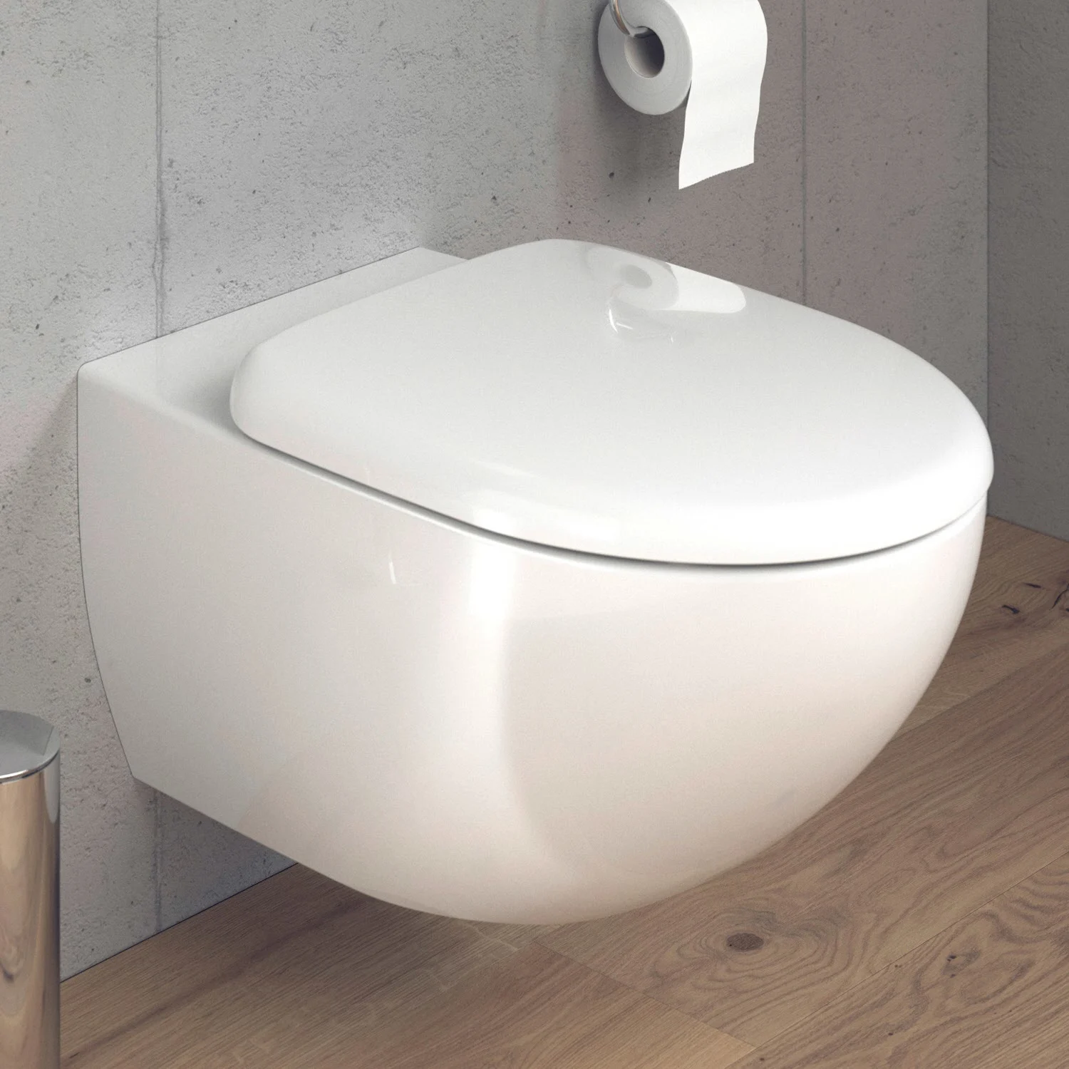 Biała toaleta ścienna w łazience, Duravit
