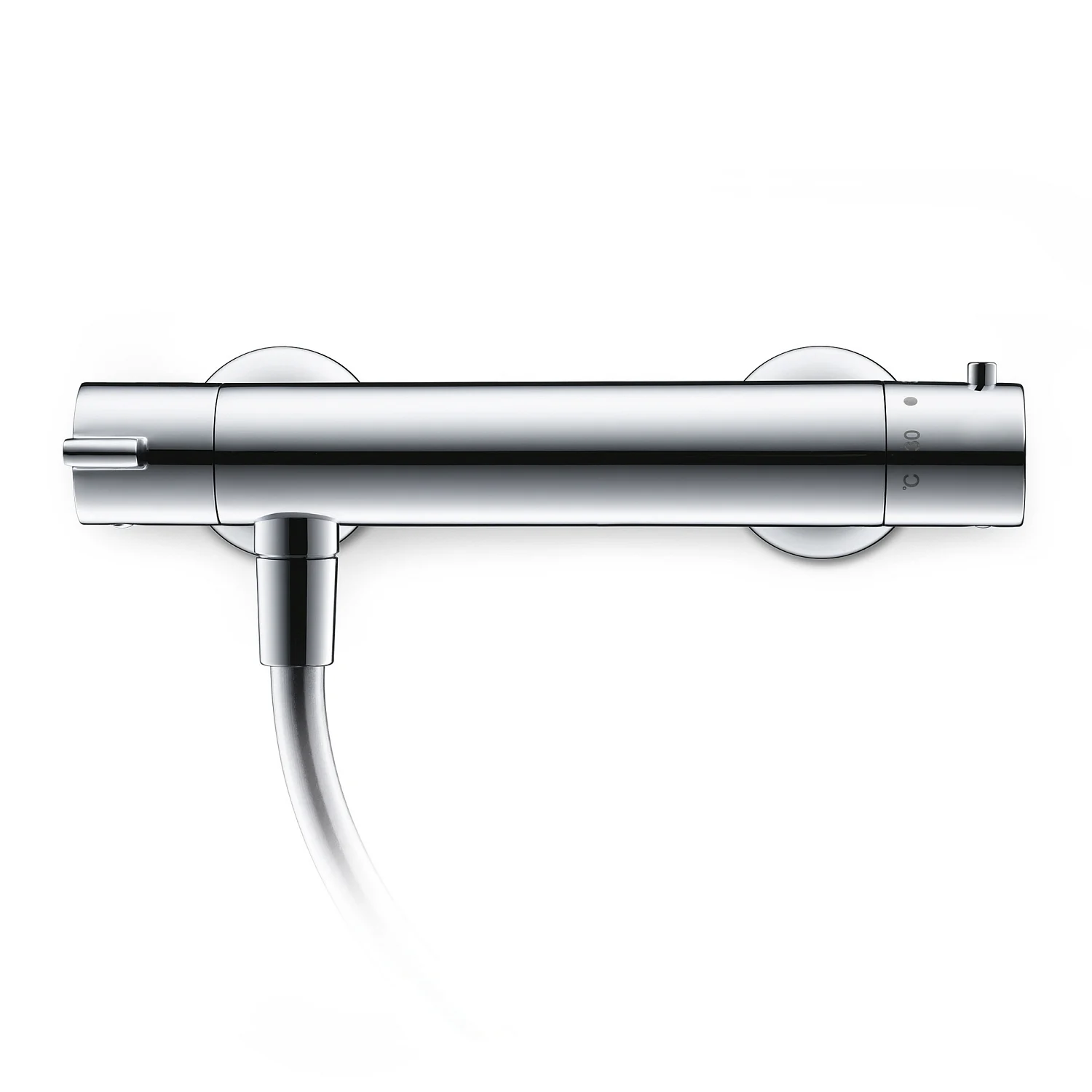 Chromowany termostat prysznicowy widok z boku, Duravit