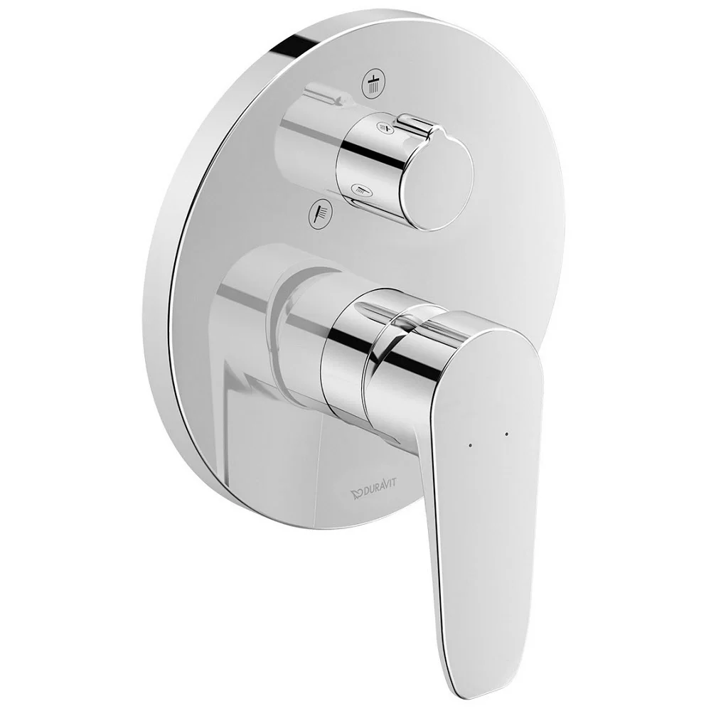 Chromowana bateria jednouchwytowa widok z przodu, Duravit