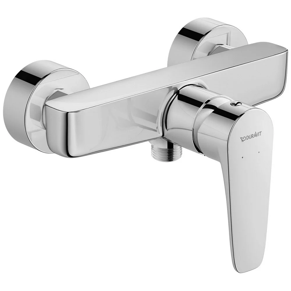 Chromowana bateria jednouchwytowa widok z boku, Duravit