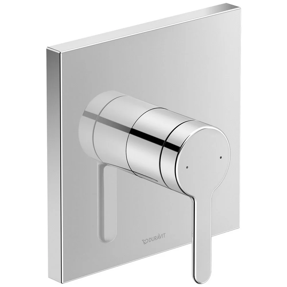 Chromowana bateria prysznicowa widok z przodu, Duravit