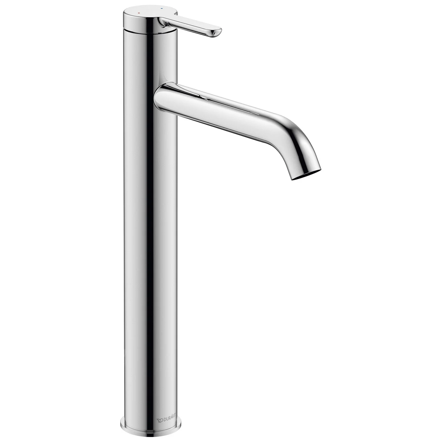 Chromowana bateria umywalkowa widok z boku, Duravit