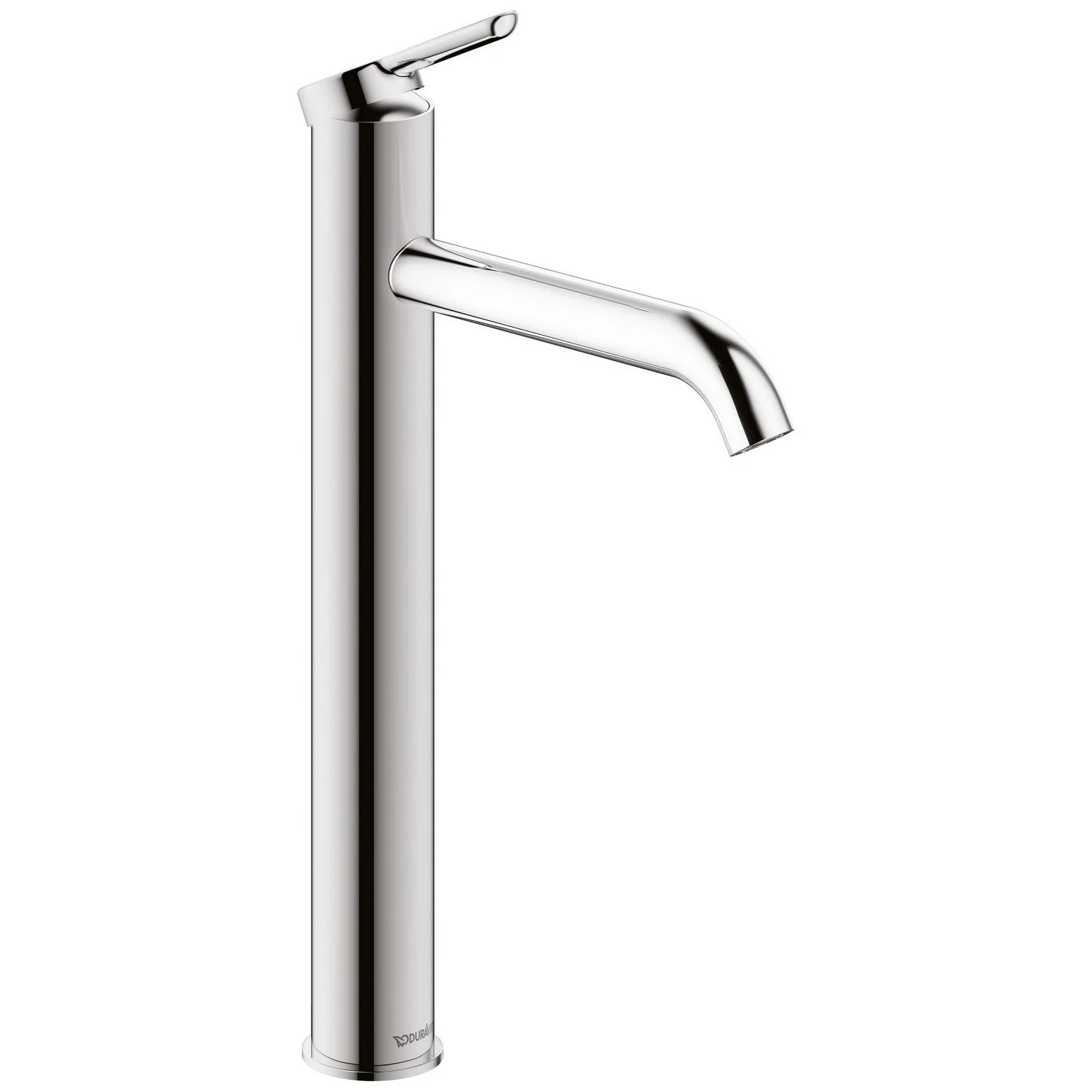 Chromowana bateria umywalkowa widok z boku, Duravit