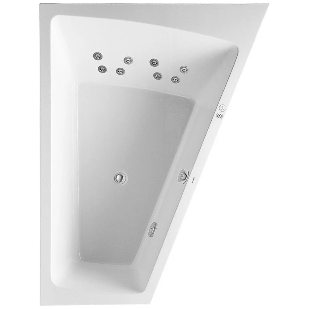 Biała wanna z hydromasażem widok z góry, Duravit
