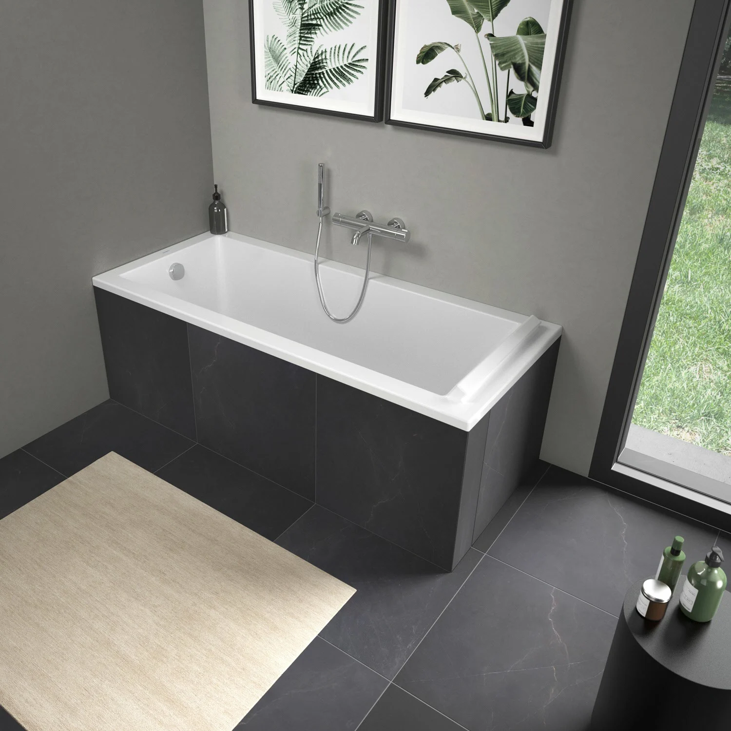 Wanna w nowoczesnej łazience widziana z góry, Duravit